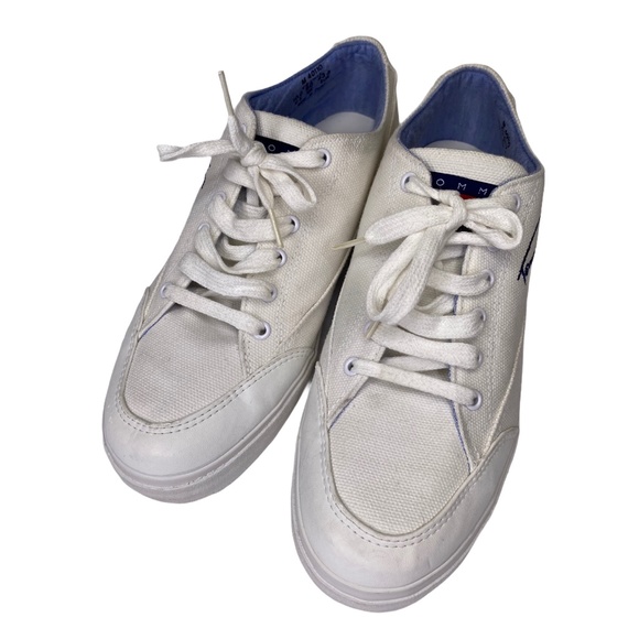 Tommy Hilfiger Mens White Canvas Signature Sneaker - Picture 12 of 13